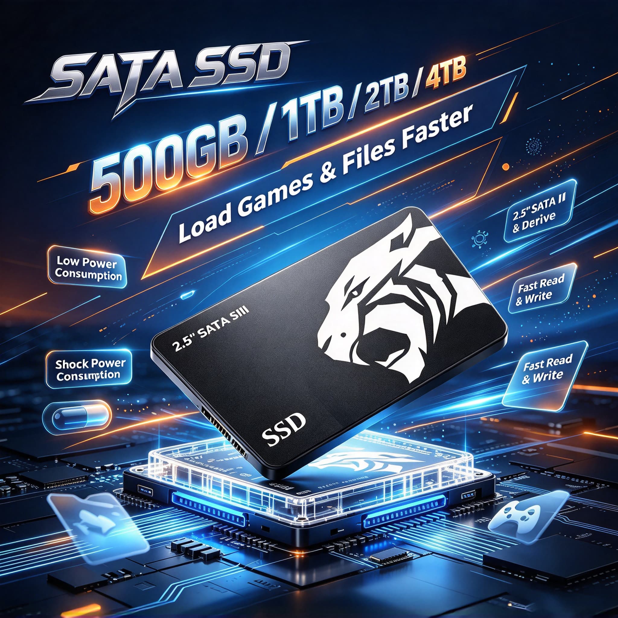 Ssd 500Gb - 2,5-дюймовый SSD SATA III, 500 ГБ,
